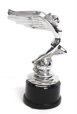 Lot 1085 - A 1930s Triumph on the World Chrome Car Mascot, modelled as a stylised nude female, mounted on...