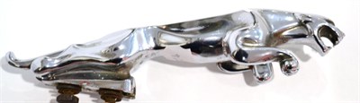 Lot 1101 - A Chrome Plated Car Mascot in the form of a Leaping Jaguar, two metal fixing bolts to the...