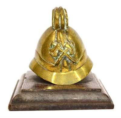 Lot 1109 - A Rare 1920s Accessory Mascot in the form of a Brass Fireman's Helmet, French, removed from a...