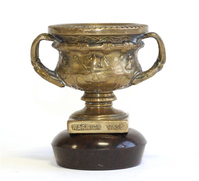 Lot 1110 - A Rare 1920s Brass Car Mascot in the form of The Warwick Vase from Warwick Castle, the base stamped