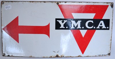 Lot 1139 - A YMCA Single-Side Advertising Sign, with six metal drill holes, the corner stamped Chrome?...