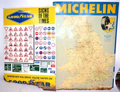 Lot 1152 - Two Goodyear Single-Sided Advertising Signs: Signs of the Times, badly corroded, 73cm by 51cm;...