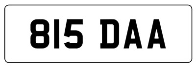 Lot 1164 - Cherished Number Plate Reg No 815 DAA, with retention certificate   Buyer's premium of 10%...