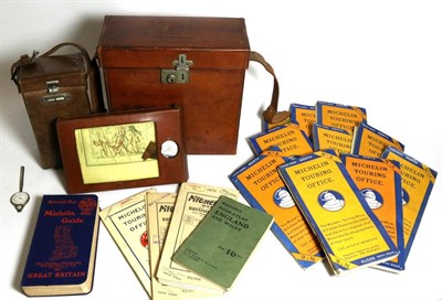 Vintage English luggage: Michelin Maps & Guide case and hat box