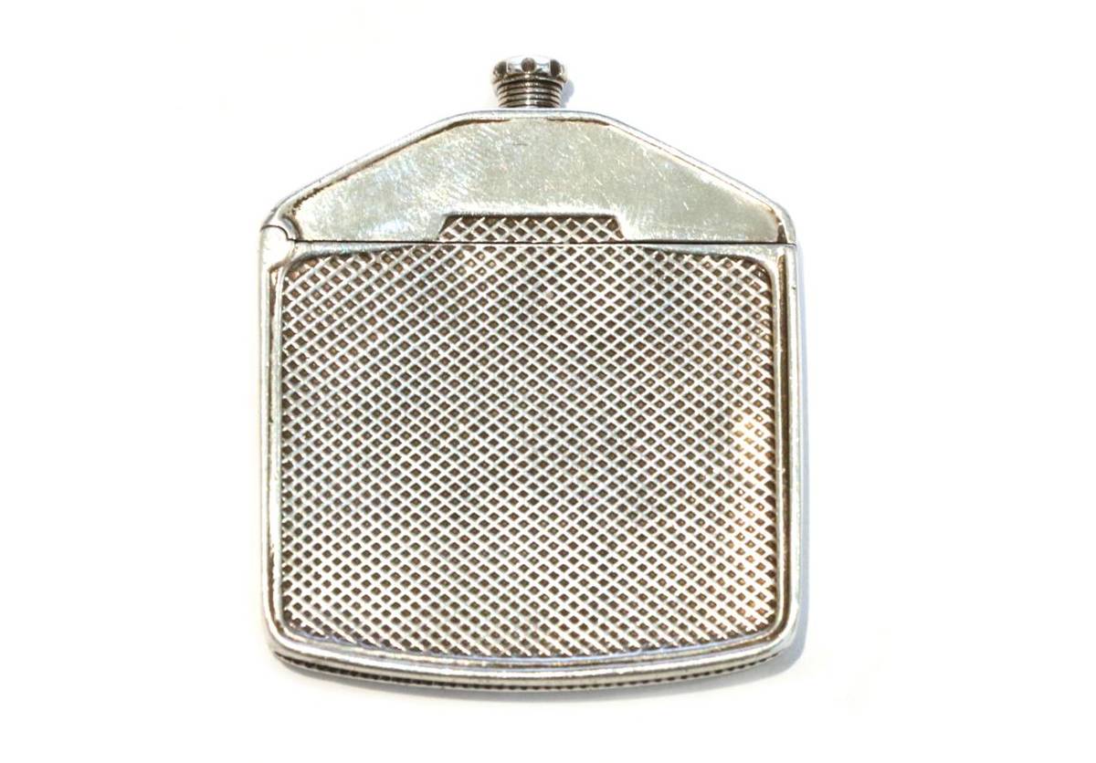 Lot 7 - An Early 20th Century Silver Match Striker modelled as a Car Radiator Grille, with hinged lid...