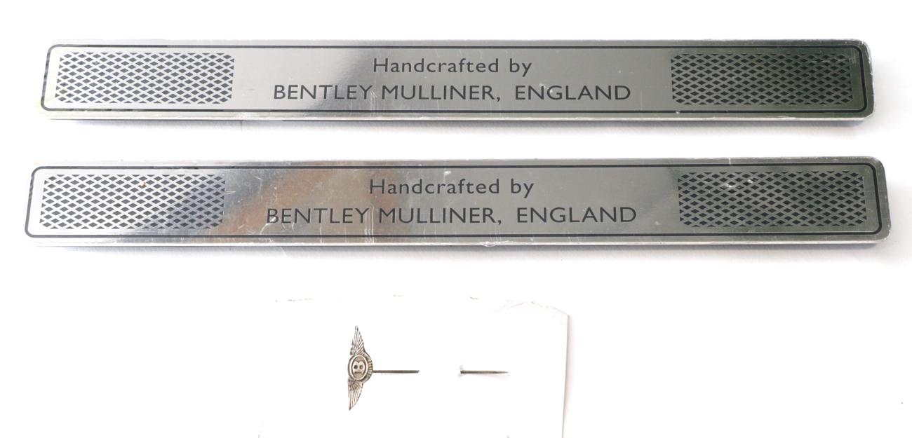 Lot 28 - A Pair of Unused Adonised Bentley Mulliner Coach Builder Door Sill Plates, as fitted to...