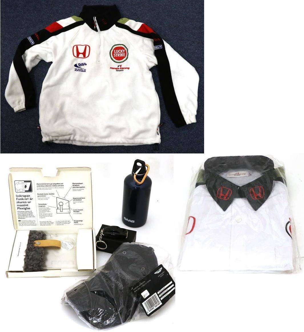 Lot 31 - Motoring Memorabilia including Lucky Strike Honda F1 fleece, F1 Honda Racing Team shirt (in...