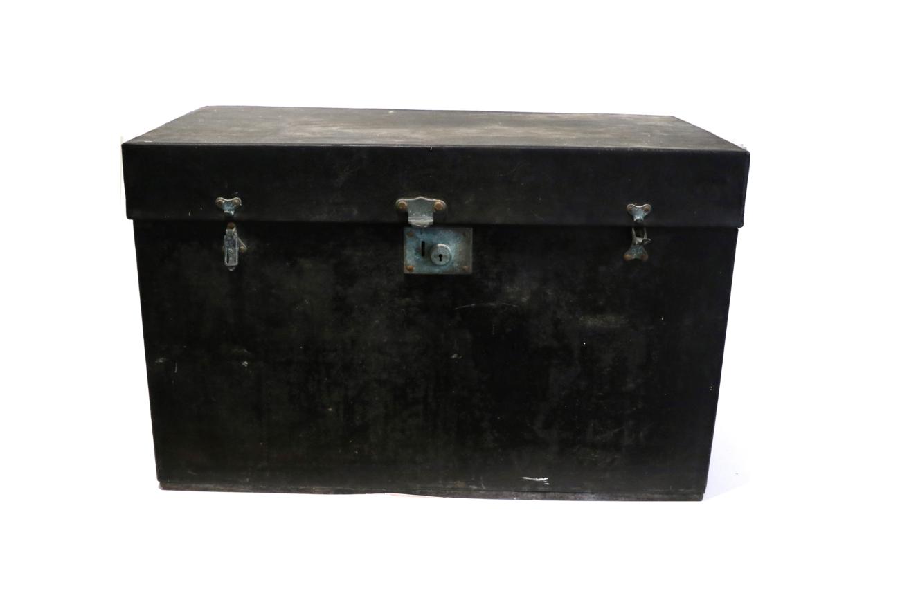 Lot 33 - A 1920/30s Car Trunk, with hinged lid and leather carrying handles to the sides, the sides formerly