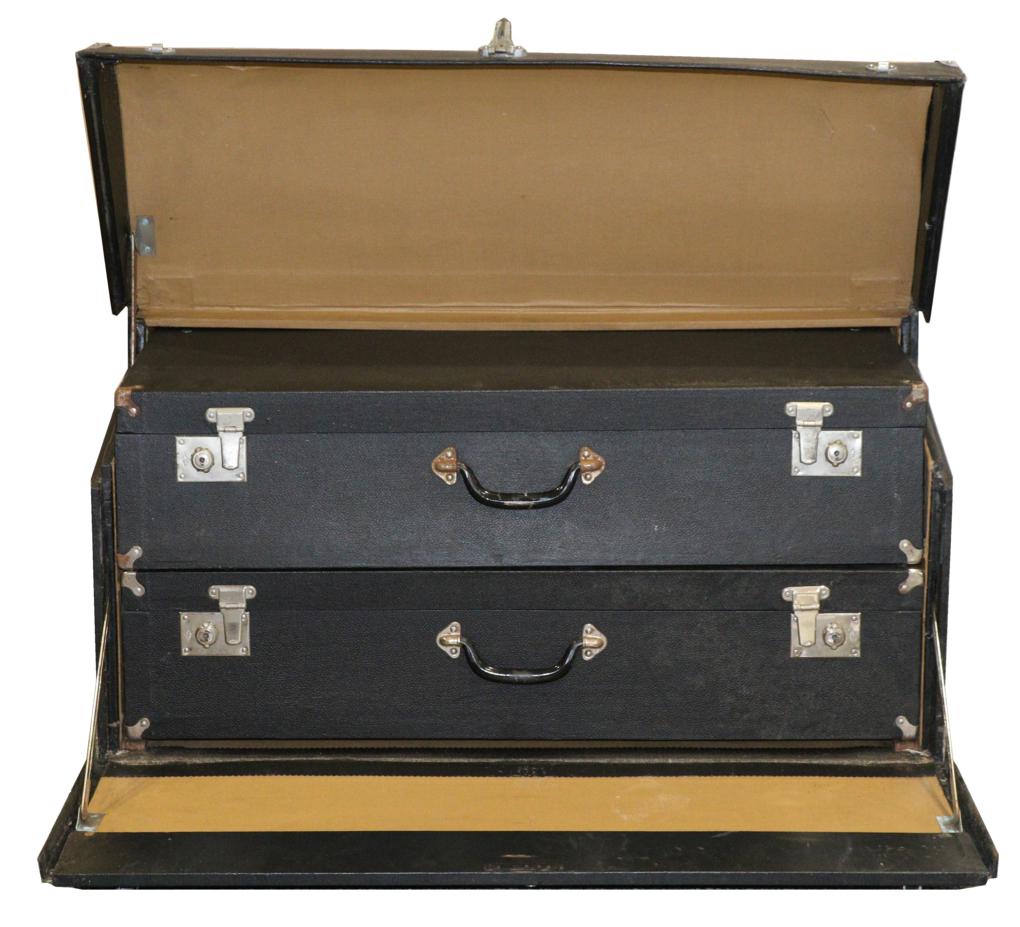 Lot 43 - A 1920/30s Brooks Automobile Case, the outer case with hinged lid and fall front with chrome...