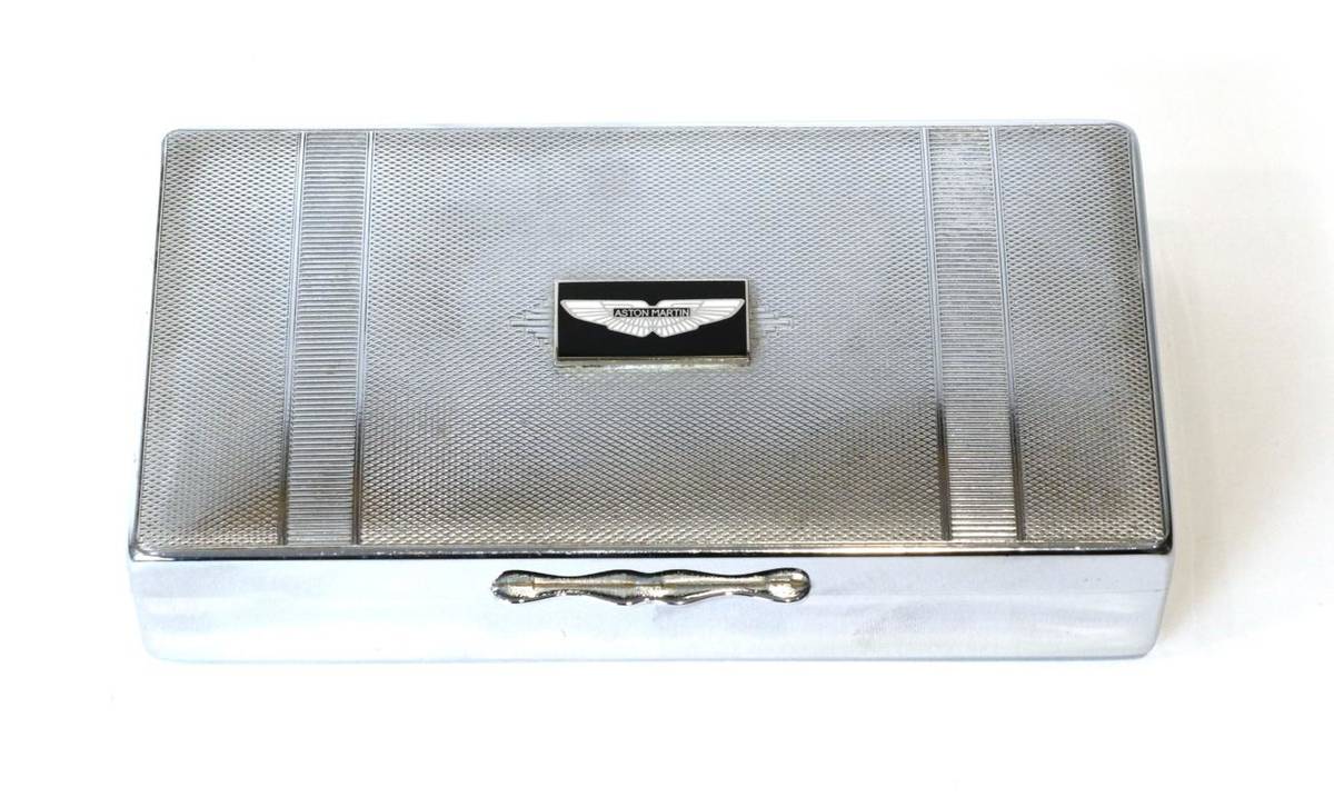 Lot 54 - An Aston Martin Chrome Plated Desk Top Cigarette Box, by Aristocrat, with engine turned...