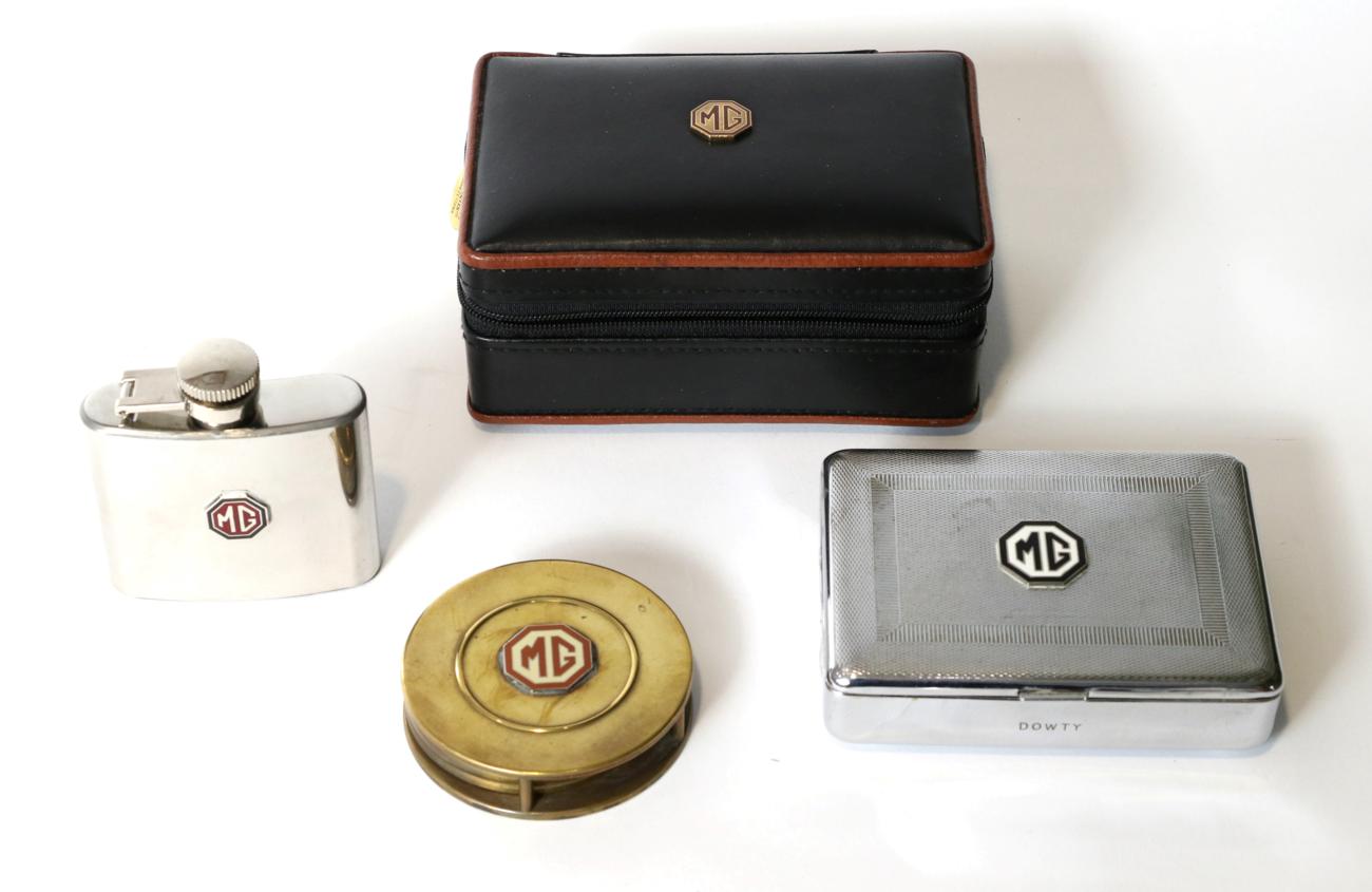 Lot 55 - MG Collectables, to include a motoring cigarette case with integral brass cigarette lighter, a...