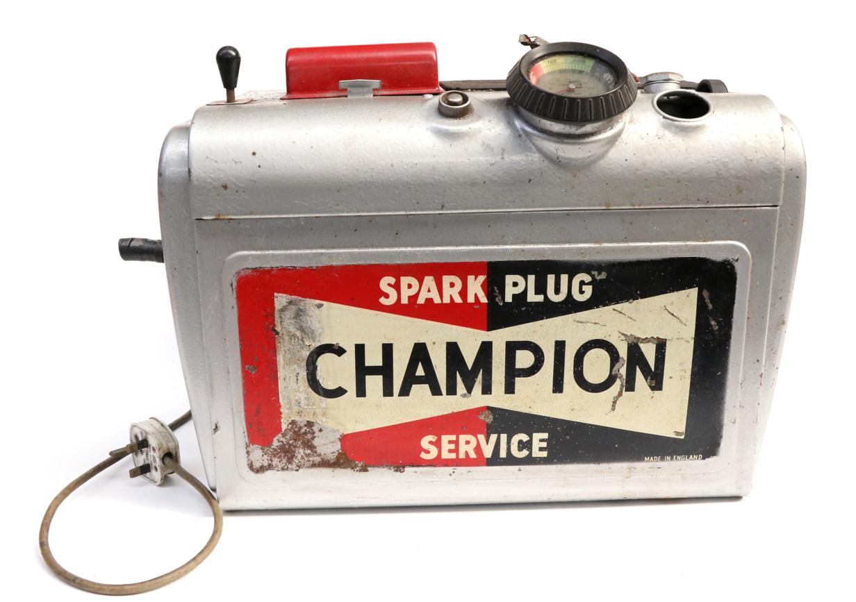Lot 95 - A Vintage Champion Spark Plug Service Bench-Top Machine, circa 1950/60, with spark tester and...