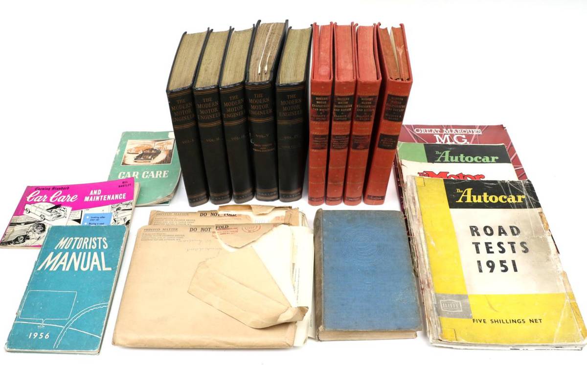Lot 111 - Reference Works:  The Modern Motor Engineer, 5 vols, including data sheets, wiring diagrams and...