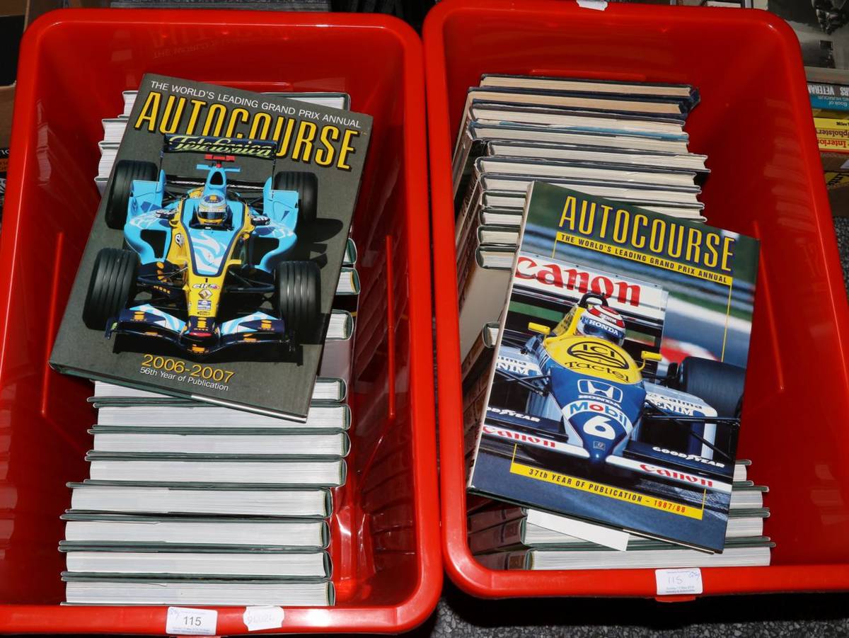 Lot 115 - Autocourse: The World's Leading Grand Prix Annual, 38 hardback vols, years 1973-2014 (excluding...