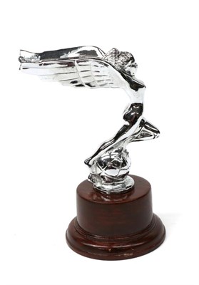 Lot 143 - A 1930s Chrome Car Mascot from a Triumph Gloria, modelled as an outstretched winged female, mounted