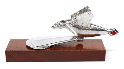 Lot 148 - A Chrome Car Mascot from a Humber Super Snipe, circa 1930s, modelled as a stylised winged bird...