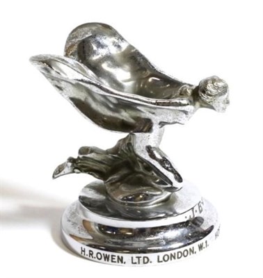 Lot 153 - A Chrome Plated on Brass Car Mascot modelled as a Spirit of Ecstasy, with wings outstretched,...