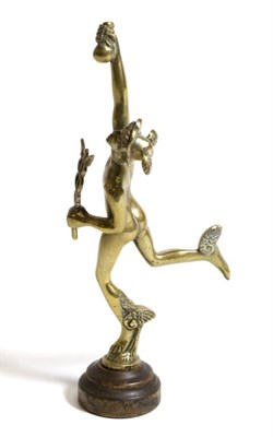 Lot 155 - An Edwardian Brass Accessory Mascot modelled as Mercury (the winged messenger), with his arm...