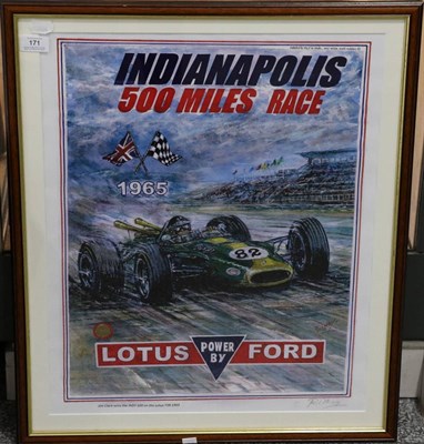 Lot 171 - After Phil May (20th Century Contemporary) ";Jim Clark Wins the Indy 500 on the Lotus T38...