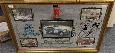 Lot 176 - A Rolls-Royce Advertising Mirror, circa 1970, with central panel depicting a Silver Ghost and...