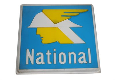 Lot 186 - A National Perspex Three-Dimensional Petrol Advertising Sign, with white lettering and a yellow and