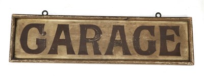 Lot 187 - An Early 20th Century Painted Wooden Double-Sided and Suspended Garage Advertising Sign, 21.5cm...