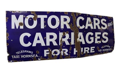 Lot 217 - A Blue Enamel Advertising Sign, early 20th century, of rectangular form, with white lettering Motor