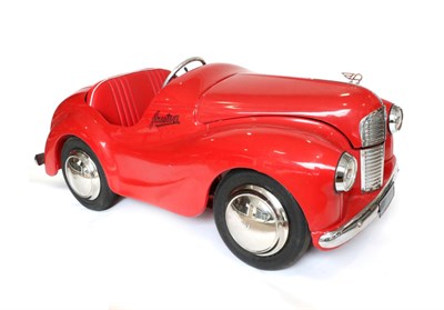 Lot 256 - A Fine Pedal Car of an Austin A40 Car, painted red with chrome grille, headlamps, bumper and...