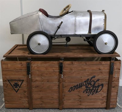 Lot 267 - A 1920s Alfa Romeo P2 Chain Driven Child's Pedal Car, with aluminium body over a wooden chassis and
