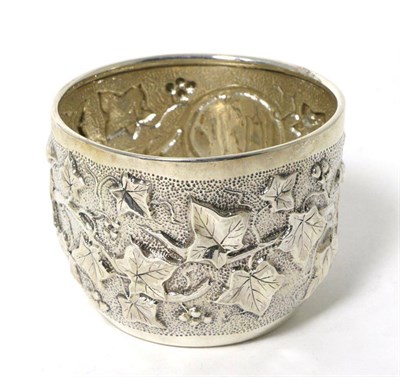 Lot 4 - A Victorian Silver Sugar Bowl, Henry Frazer, London 1891, decorated with a continuous fruiting vine