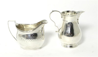 Lot 5 - A George III Silver Cream Jug, maker's mark indistinct, London 1805, with reeded rim and...