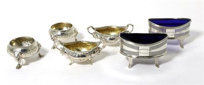Lot 6 - A Pair of George III Style Silver Salts, Harry Freeman, London 1913, with pierced sides and...