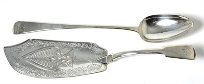 Lot 10 - A George III Silver Fish Slice, Thomas & George Hayter, London 1818, with pierced and engraved...
