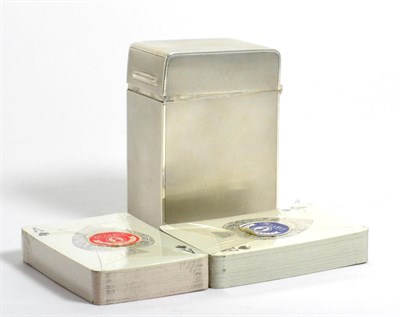 Lot 29 - An Art Deco Silver Playing Cards Box, Padgett & Braham Ltd, London 1931, with hinged cover, all...
