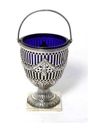Lot 46 - A George V Silver Swing Handled Sugar Basket, James Parkes, London 1912, in the George III...