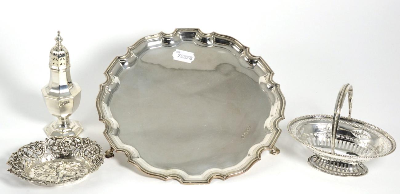 Lot 53 - A Shaped Circular Silver Salver, Francis Howard, Sheffield 1977, together with various further...