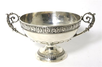 Lot 61 - A Victorian Silver Twin Handled Bowl, Elkington & Co., Birmingham, 1892, the rim decorated with...