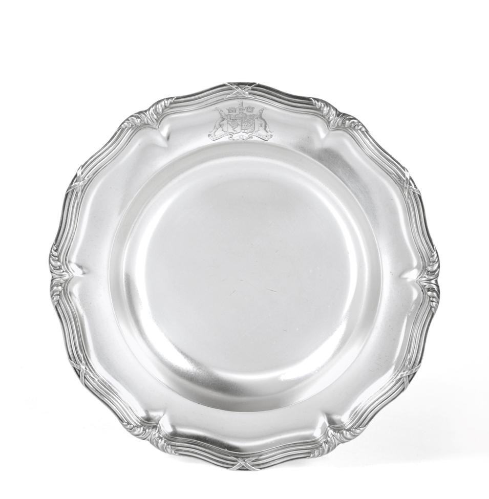 Lot 64 - An Early Victorian Silver Soup Plate, John Mortimer & John Samuel Hunt, London 1841, the shaped rim