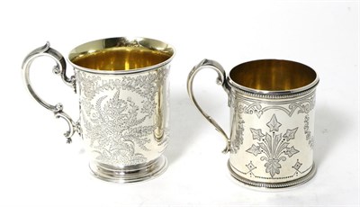 Lot 68 - A Victorian Silver Christening Mug, Walter & John Barnard, London 1879, with decorative foliate...