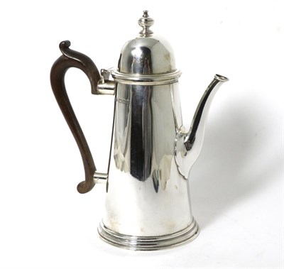 Lot 70 - A Silver Coffee Pot of Queen Anne Style, Nayler Bros, London 1971, plain tapering form with...