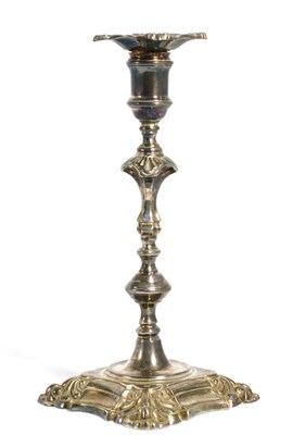 Lot 75 - A Modern Cast Silver Candlestick of George II Style, Camelot Silverware Ltd, Sheffield 1992,...