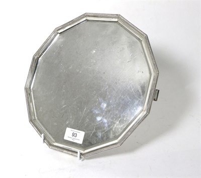 Lot 93 - An Art Deco Twelve Sided Silver Salver, Roberts & Belk, Sheffield 1937, with straight gadroon...
