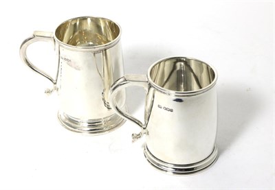 Lot 102 - Two George II Style Silver Mugs, Atkin Brothers, Sheffield 1922 and 1944, the larger 10cm high,...
