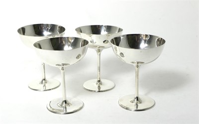 Lot 103 - A Set of Four Victorian Silver Champagne Coupes or Saucers, Frederick Elkington, Birmingham...