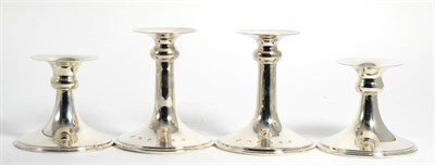 Lot 146 - Two Similar Pairs of Modern Silver Candlesticks, James Dixon & Son, Sheffield 2002 and C J...