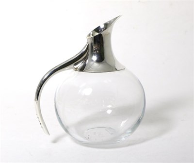 Lot 151 - A Contemporary Silver Mounted Glass Pitcher/Jug, Francis Howard, Sheffield 2010, with spherical...