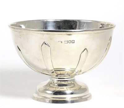 Lot 155 - An Edwardian Silver Pedestal Bowl, Elkington & Co, London 1909, with strapwork style raised...