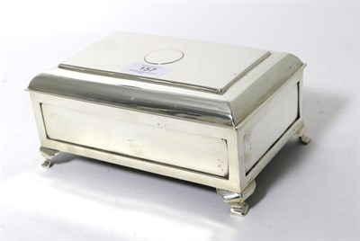 Lot 157 - A George V Silver Table Cigarette Box, A & J Zimmerman, Birmingham 1911, with hinged cover,...