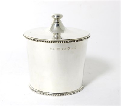Lot 158 - A Modern Silver Ice Bucket, WW, London 2002, plain cylindrical form with bead borders and lift...