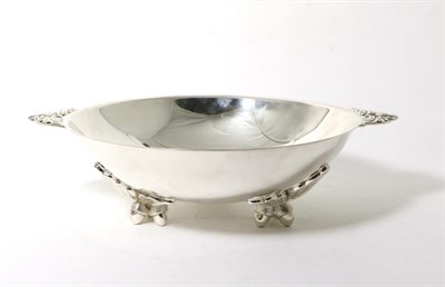Lot 159 - A Large Twin Handled Silver Bowl, Thomas Bradbury & Sons, Sheffield 1935, retailed by Finnigans...